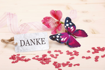danke mit schmetterling