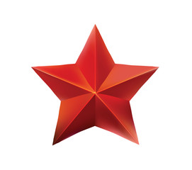 Red star, war hero reward, vector eps10 illustration isolated on white background