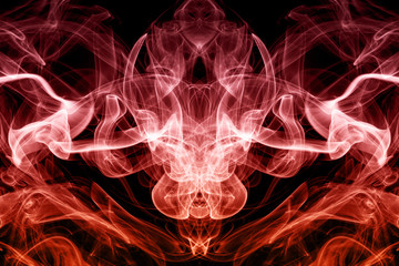 Colored abstract smoke, isolated on black background.