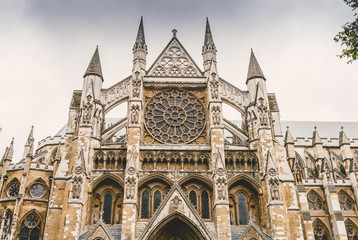 North Entrance of Westminster Abbey in London - obrazy, fototapety, plakaty