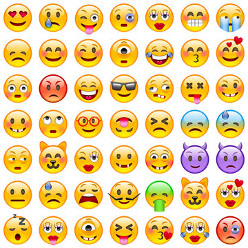 Set of Emoticons. Set of Emoji. Smile icons