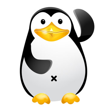Fun cartoon Penguin. Hello