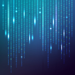 Binary data on a blue background, eps10 vector