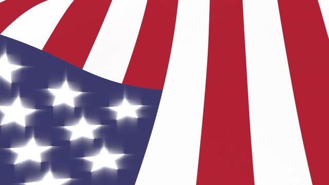 USA flag with shiny stars, loop able, 4k UHD