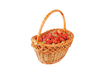 Fototapeta na wymiar Strawberry in a wattled basket