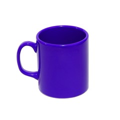 Closed up violet cup isolated on white background