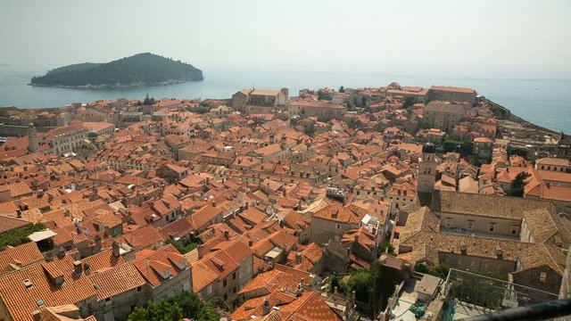 Pan shot of the UNESCO Old City of Dubrovnik