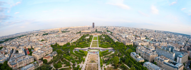 Panorama of Paris from Eiffel Tower