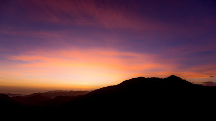 beautiful mountain landscape at sunset