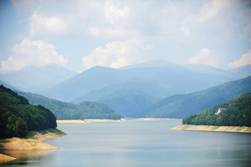 Obraz premium View on River and Mountains