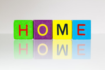 Home - an inscription from children's blocks