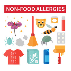 Naklejka premium Non-food allergies set