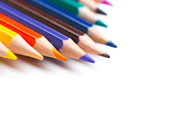 Colorful pencils, isolated on white