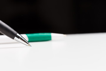 writing node of a ball pen close up