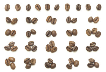 coffee beans isolated set design element