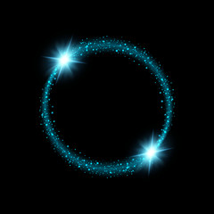 Creative concept Vector set of glow light effect stars bursts with sparkles isolated on black background.