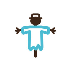 Scarecrow vector icon. Garden