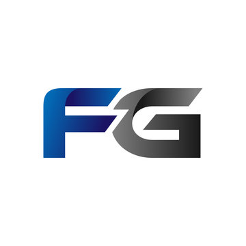 Modern Simple Initial Logo Vector Blue Grey fg