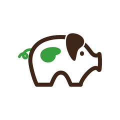Pig icon. Farm animal vector illustration