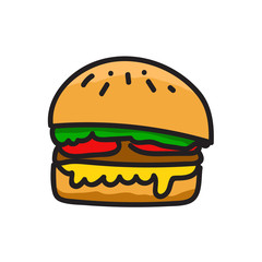 Burger ,Hand drawn icons