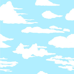 Fototapeta na wymiar Seamless pattern with clouds. Beautiful sky. 