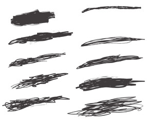 Set of Hand Drawn Grunge Brush