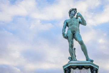 Copy of David statue at Piazzale Michelangelo Square, florence,