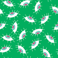 Seamless colorful retro eye witness cartoon illustration background pattern in vector