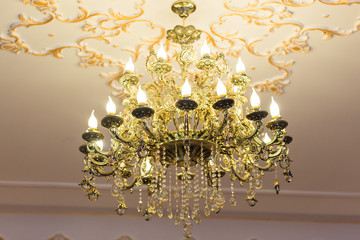 beautiful crystal chandelier in a room