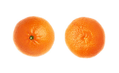 Fresh juicy tangerines fruits isolated over the white background