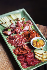spanish smoked meats ham and cheese platter starter dish