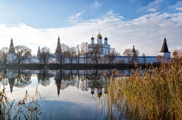 Fototapeta premium Iosifo-Volotsky man's monastery in autumn day, Russia