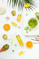 Spa setting with aroma oil, vintage style 