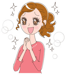 幸せな女性のイラスト