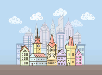 City skyline vector illustration