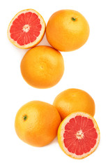 Served grapefruit composition isolated over the white background