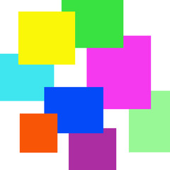 геометрические фигуры разноцветные квадраты  на белом фоне