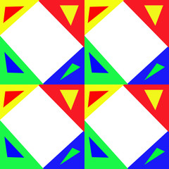 геометрические фигуры разноцветные треугольники на белом фоне