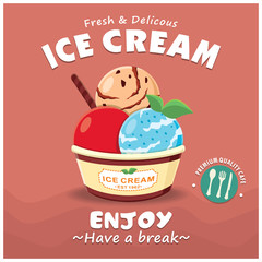 Vintage Ice Cream poster design