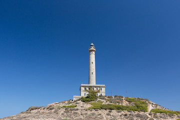 Fototapeta na wymiar Faro Cabo de Palos - Old Lighthouse in La Manga