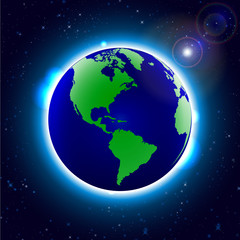 Globe Earth Icon. World Map with Globes detailed editable. Vector illustration.