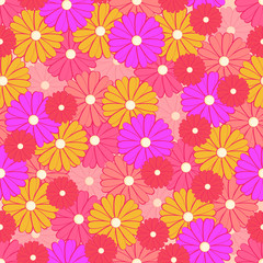 Background with colorful flowers. Floral pattern