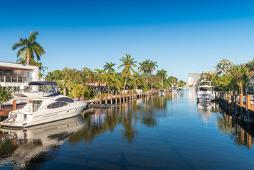 Fort Lauderdale, Florida. Beautiful view of city canals
