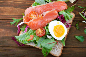 Sandwich with salmon
