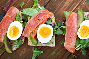 Sandwich with salmon