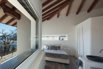 Comfortable bedroom of a loft