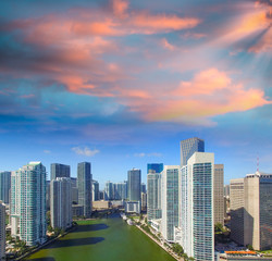 Fototapeta na wymiar Downtown Miami and Brickell skyline, aerial view