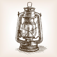 Vintage lantern sketch vector illustration © Oleksandr Pokusai