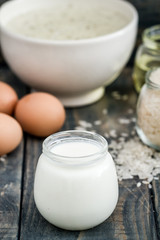 Traditional Turkish Food, Yoghurt Soup Decorated with Ingredient