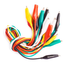 Bunch of colorful wire over isolated white background